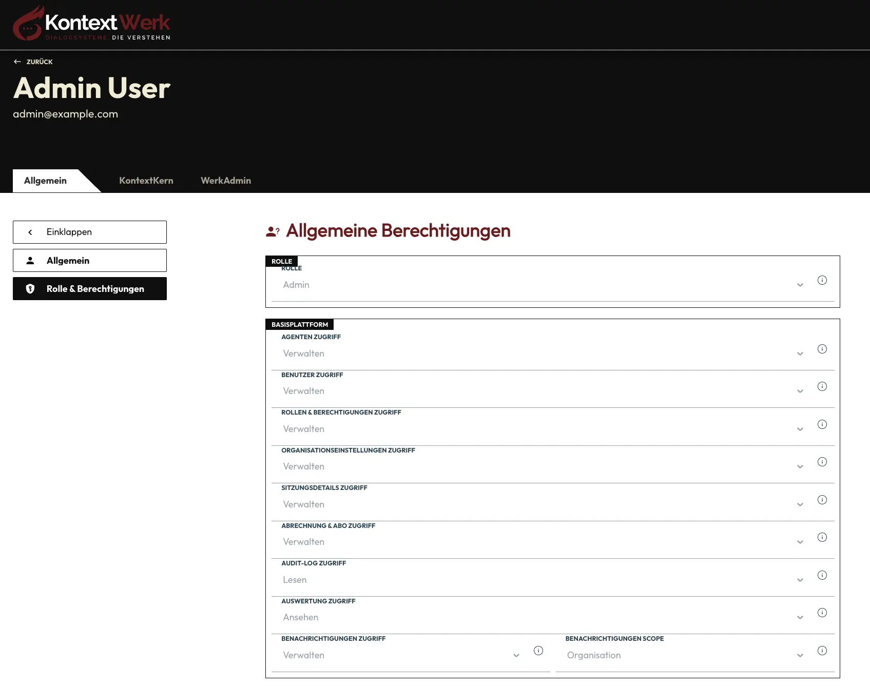 Plattform Control Screen 8